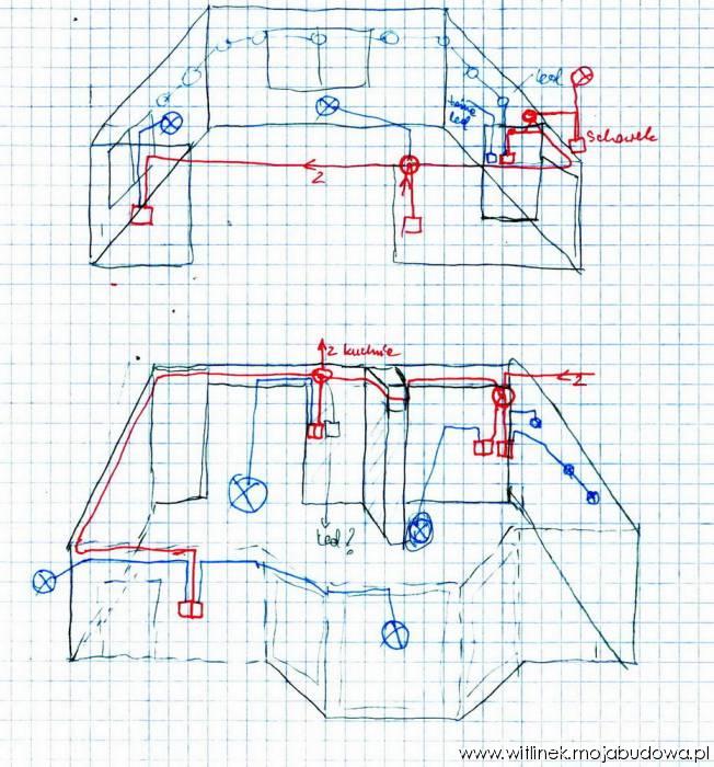 Projekt oświetlenia: Salon i kuchnia